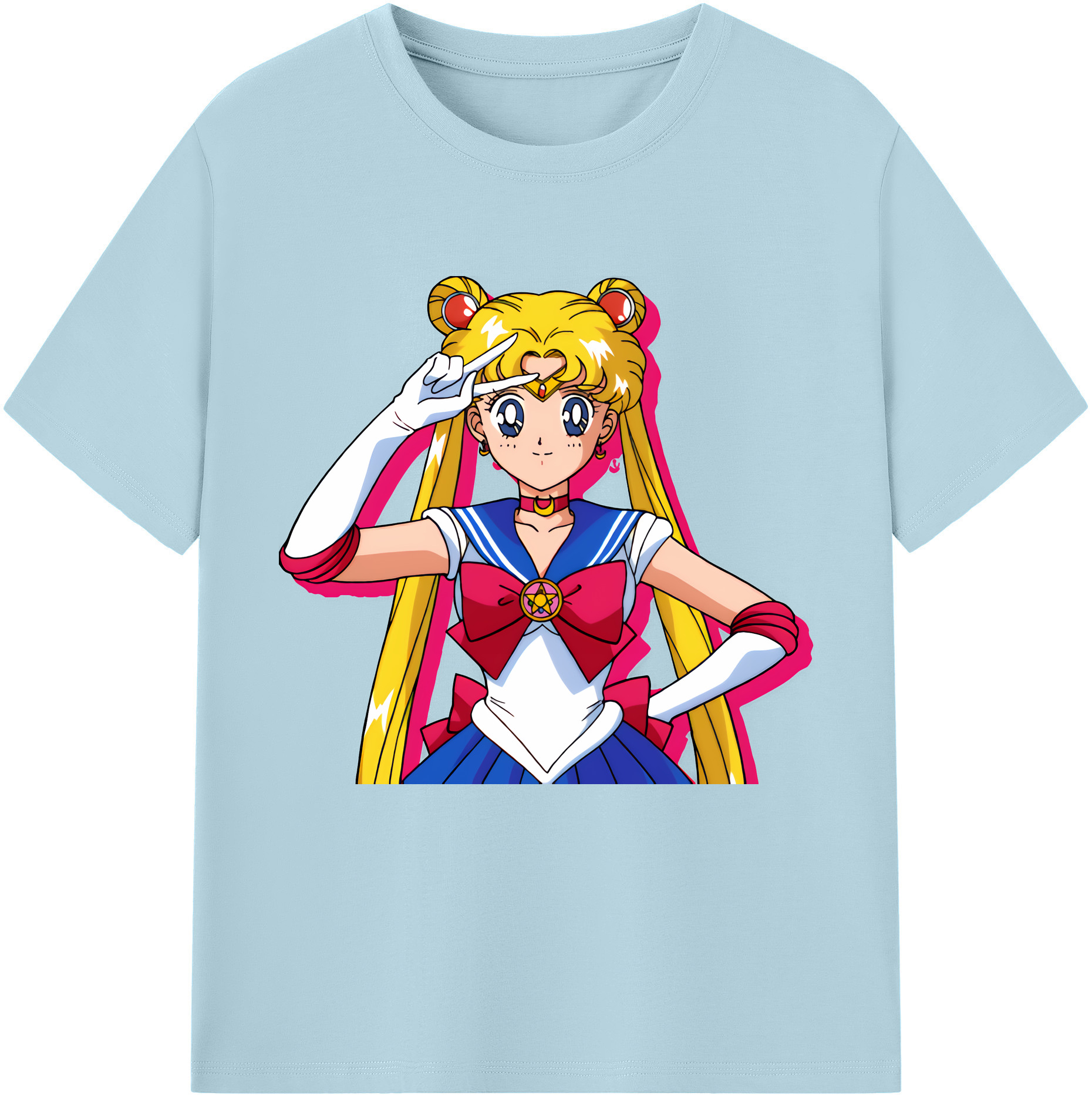 （画像用） 美少女戦士セーラームーン 月野 うさぎ つきの うさぎ Sailor Moon Tsukino Usagi 綿100％半袖Tシャツ（フロントプリント）